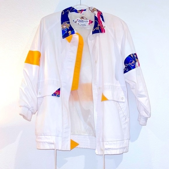 VTG Gorgeous Sm Med RARE jacket Windbreaker Coat nautical 80s 90s retro vintage - Picture 2 of 13